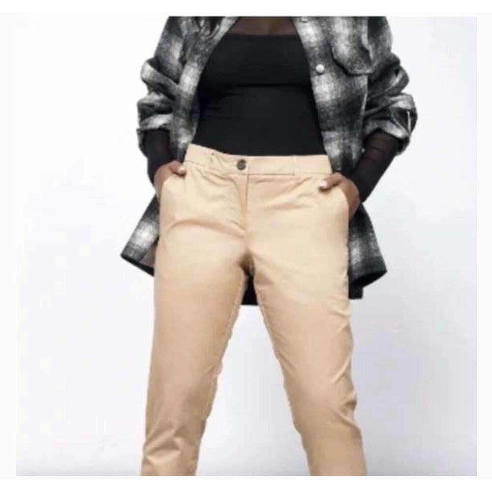 NEW Wildfang The Essential Trouser Camel Khaki Size 10 Tapered Rolled Hem NWT